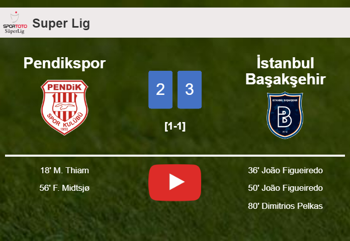İstanbul Başakşehir beats Pendikspor 3-2. HIGHLIGHTS