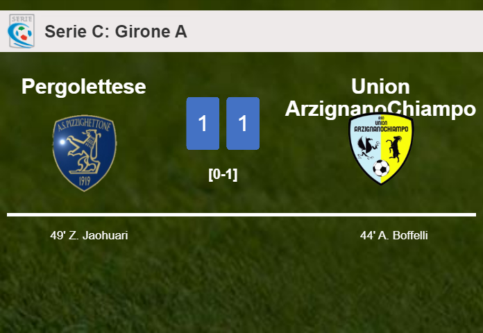 Pergolettese and Union ArzignanoChiampo draw 1-1 on Sunday