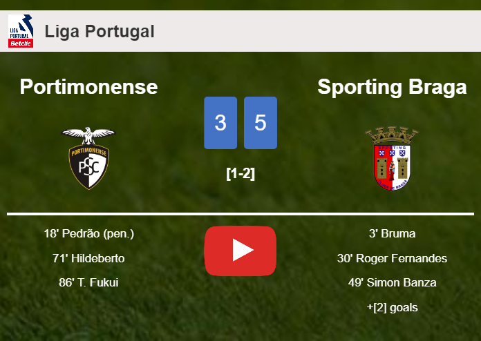 Sporting Braga beats Portimonense 5-3 after playing a incredible match. HIGHLIGHTS