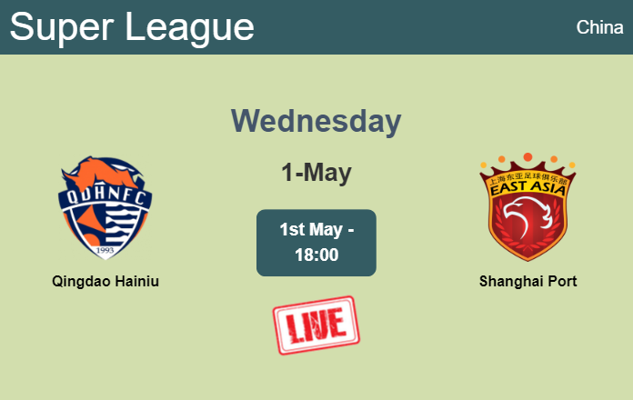How to watch Qingdao Hainiu vs. Shanghai Port on live stream and at what time
