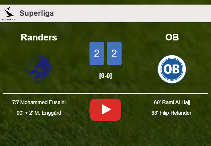Randers and OB draw 2-2 on Friday. HIGHLIGHTS