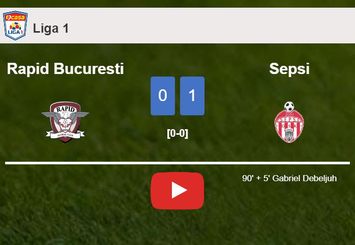 Sepsi defeats Rapid Bucuresti 1-0 with a late goal scored by G. Debeljuh. HIGHLIGHTS