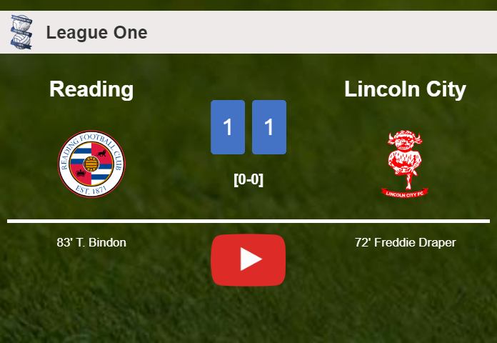 Reading and Lincoln City draw 1-1 on Saturday. HIGHLIGHTS