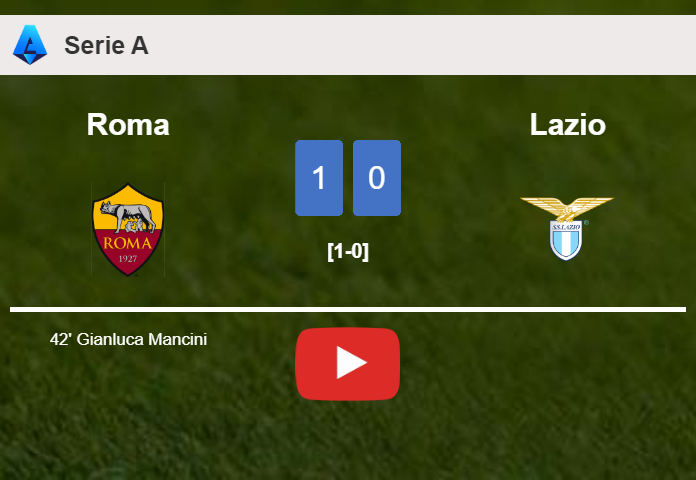 Roma defeats Lazio 1-0 with a goal scored by G. Mancini. HIGHLIGHTS