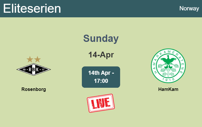 How to watch Rosenborg vs. HamKam on live stream and at what time