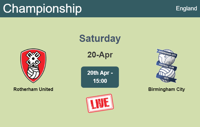 How to watch Rotherham United vs. Birmingham City on live stream and at what time