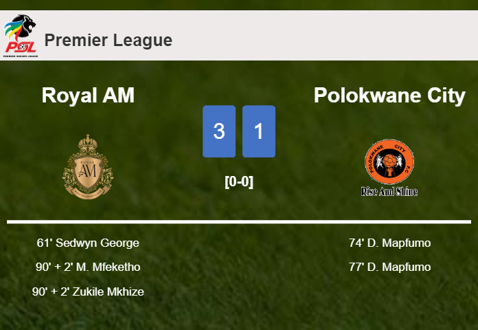 Royal AM conquers Polokwane City 3-1