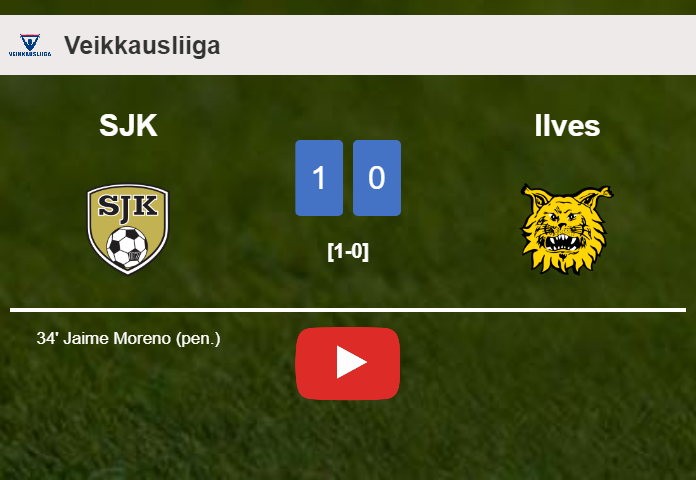 SJK overcomes Ilves 1-0 with a goal scored by J. Moreno. HIGHLIGHTS
