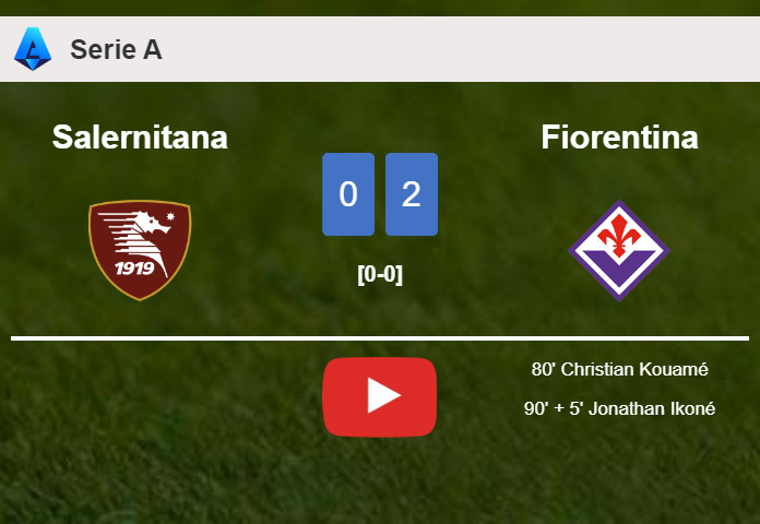 Fiorentina defeated Salernitana with a 2-0 win. HIGHLIGHTS