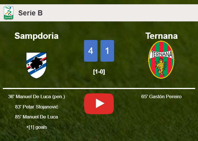 Sampdoria destroys Ternana 4-1 playing a great match. HIGHLIGHTS