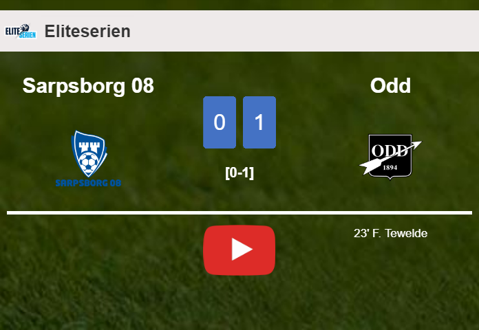 Odd conquers Sarpsborg 08 1-0 with a goal scored by F. Tewelde. HIGHLIGHTS