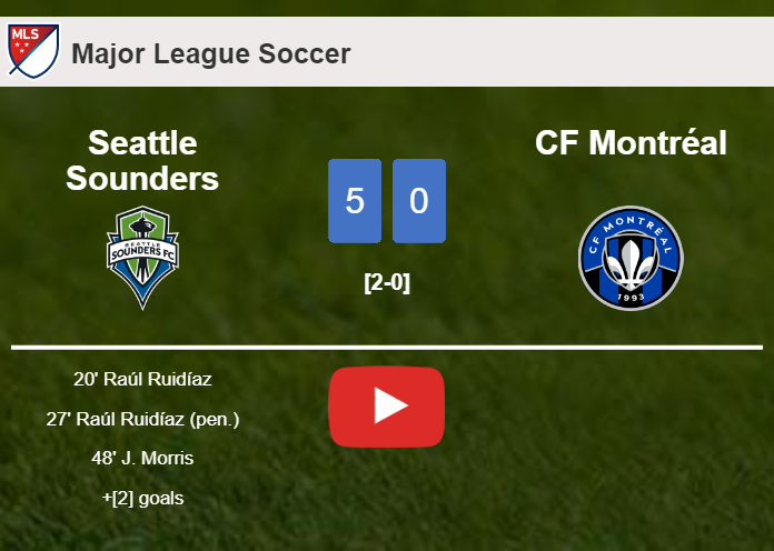 Seattle Sounders wipes out CF Montréal 5-0 with a great performance. HIGHLIGHTS