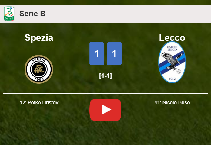 Spezia and Lecco draw 1-1 on Saturday. HIGHLIGHTS