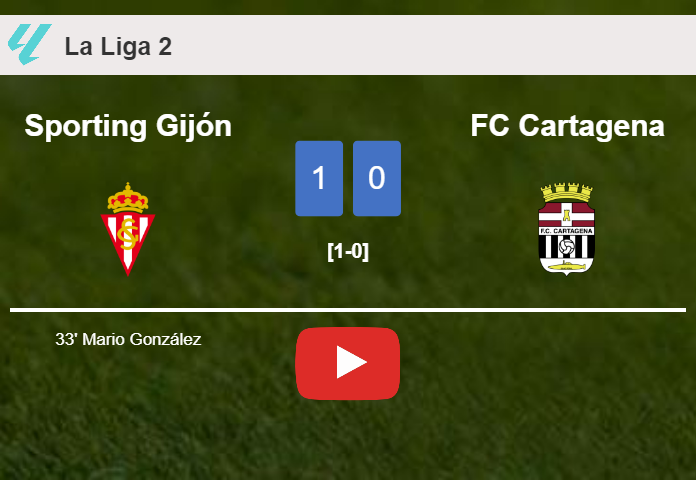 Sporting Gijón conquers FC Cartagena 1-0 with a goal scored by M. González. HIGHLIGHTS