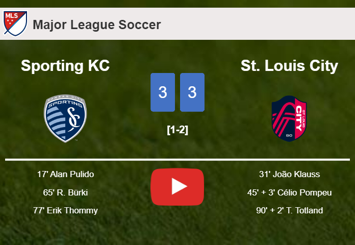Sporting KC and St. Louis City draws a exciting match 3-3 on Saturday. HIGHLIGHTS