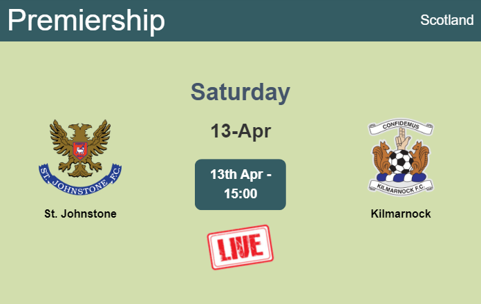 How to watch St. Johnstone vs. Kilmarnock on live stream and at what time