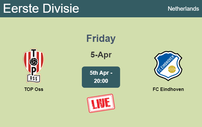 How to watch TOP Oss vs. FC Eindhoven on live stream and at what time