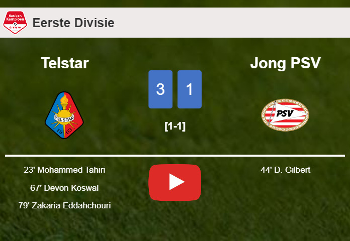 Telstar defeats Jong PSV 3-1. HIGHLIGHTS