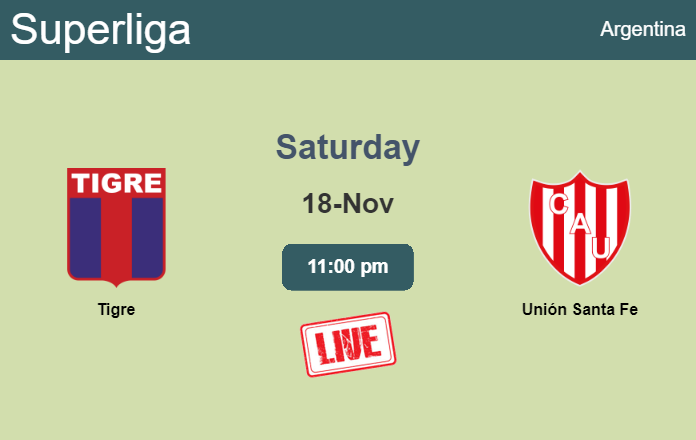 How to watch Tigre vs. Unión Santa Fe on live stream and at what time