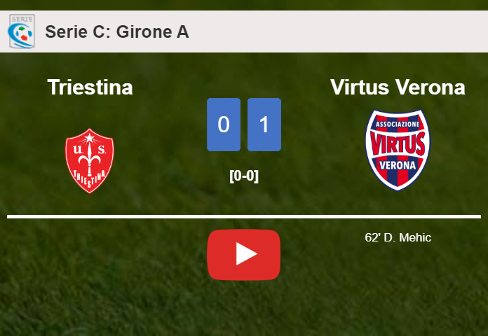 Virtus Verona prevails over Triestina 1-0 with a goal scored by D. Mehic. HIGHLIGHTS