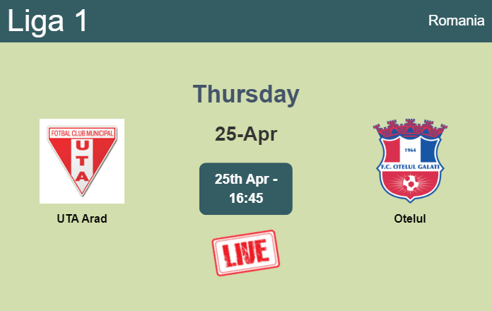 How to watch UTA Arad vs. Otelul on live stream and at what time