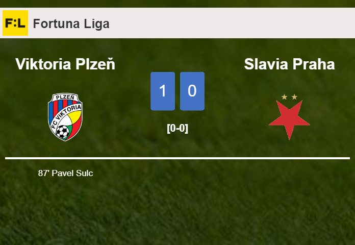 Viktoria Plzeň beats Slavia Praha 1-0 with a late goal scored by P. Sulc