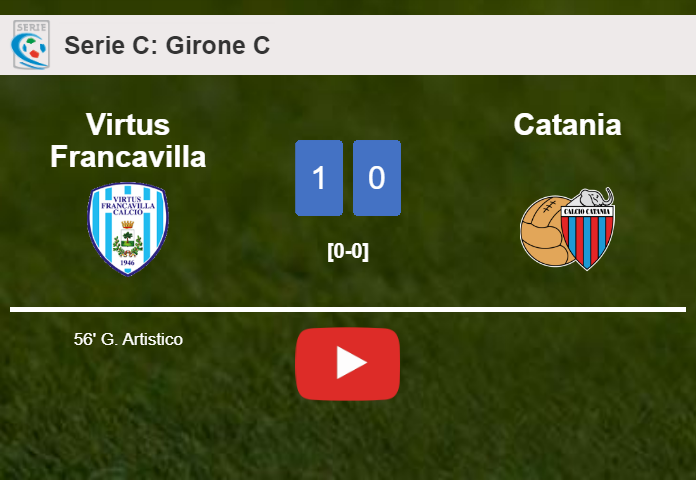 Virtus Francavilla prevails over Catania 1-0 with a goal scored by G. Artistico. HIGHLIGHTS