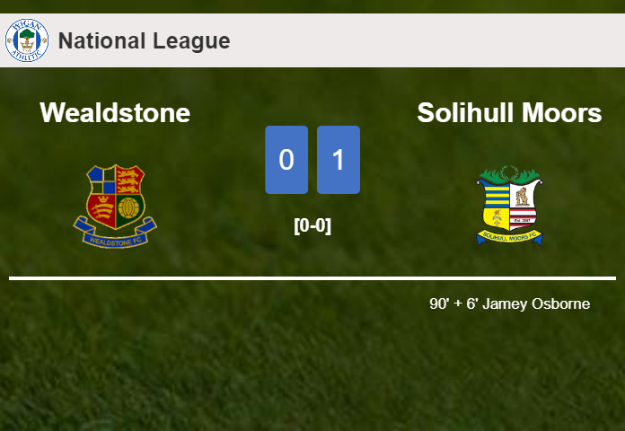 Solihull Moors tops Wealdstone 1-0 with a late goal scored by J. Osborne