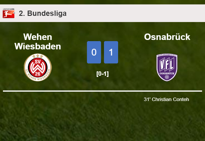 Osnabrück tops Wehen Wiesbaden 1-0 with a goal scored by C. Conteh 