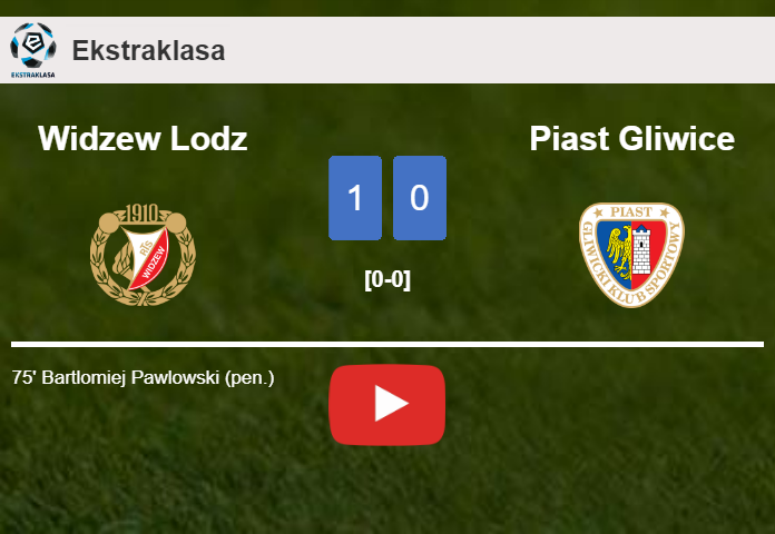 Widzew Lodz prevails over Piast Gliwice 1-0 with a goal scored by B. Pawlowski. HIGHLIGHTS