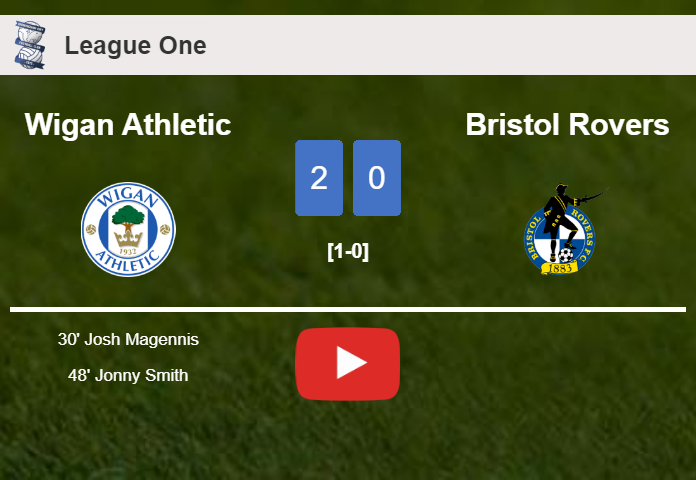 Wigan Athletic defeats Bristol Rovers 2-0 on Saturday. HIGHLIGHTS