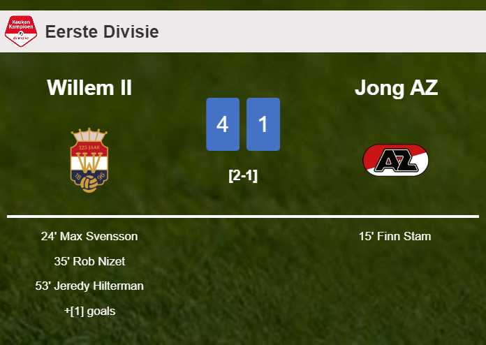 Willem II obliterates Jong AZ 4-1 after playing a fantastic match