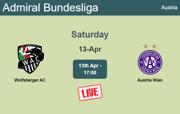 How to watch Wolfsberger AC vs. Austria Wien on live stream and at what time