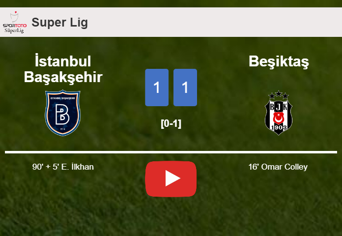 İstanbul Başakşehir snatches a draw against Beşiktaş. HIGHLIGHTS