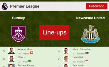 PREDICTED STARTING LINE UP: Burnley vs Newcastle United - 04-05-2024 Premier League - England