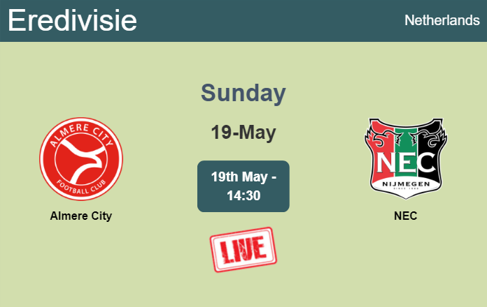 How to watch Almere City vs. NEC on live stream and at what time