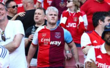 Arsenal Fan's Bizarre Half And Half Shirt Sparks Reactions On Final Day Of Premier League Season