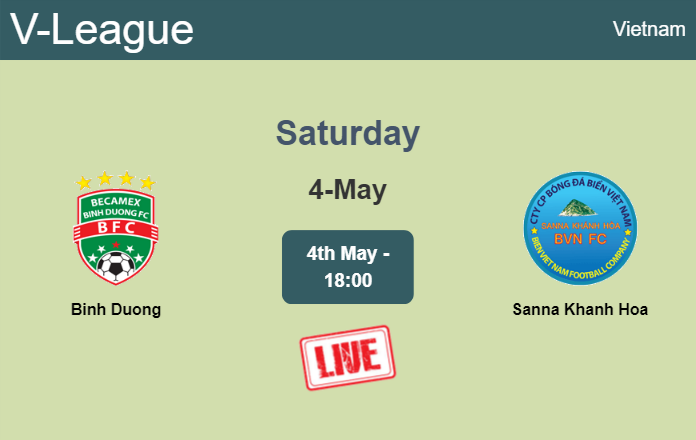 How to watch Binh Duong vs. Sanna Khanh Hoa on live stream and at what time