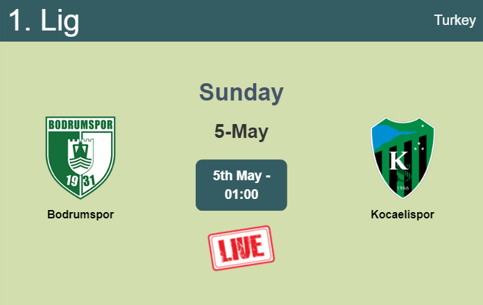 How to watch Bodrumspor vs. Kocaelispor on live stream and at what time