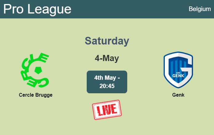 How to watch Cercle Brugge vs. Genk on live stream and at what time