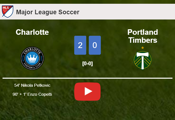Charlotte defeats Portland Timbers 2-0 on Saturday. HIGHLIGHTS