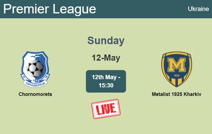 How to watch Chornomorets vs. Metalist 1925 Kharkiv on live stream and at what time