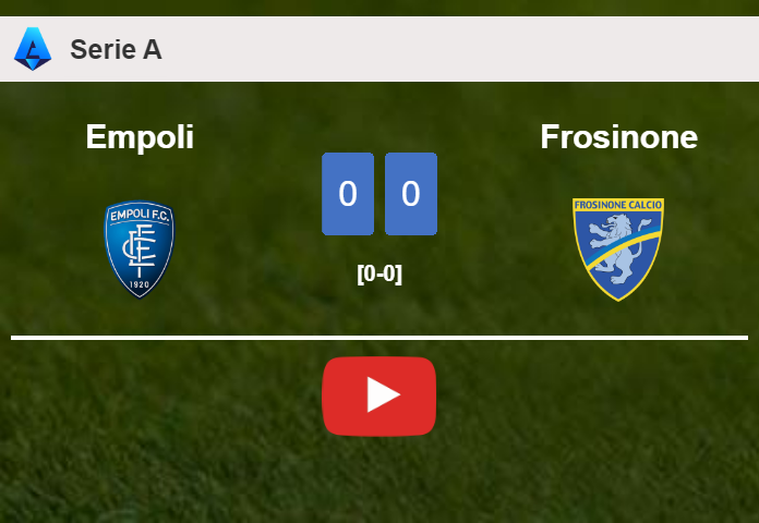 Empoli draws 0-0 with Frosinone on Sunday. HIGHLIGHTS