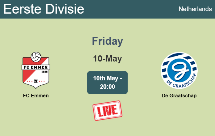 How to watch FC Emmen vs. De Graafschap on live stream and at what time
