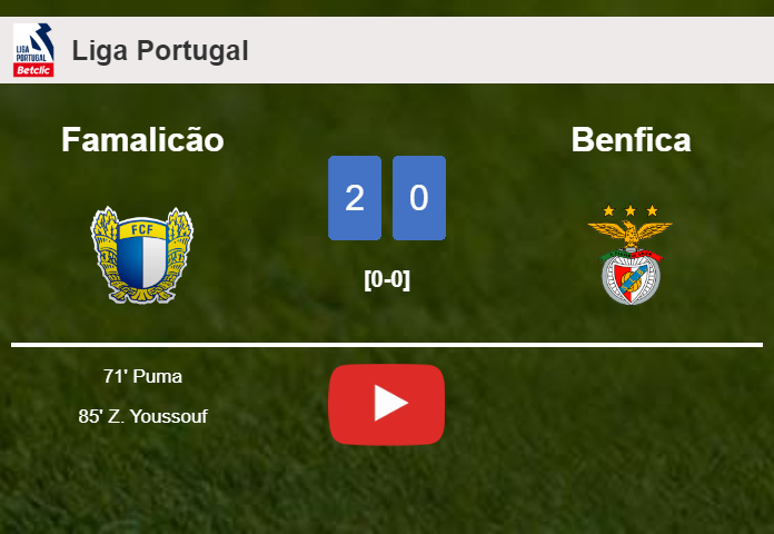 Famalicão tops Benfica 2-0 on Sunday. HIGHLIGHTS
