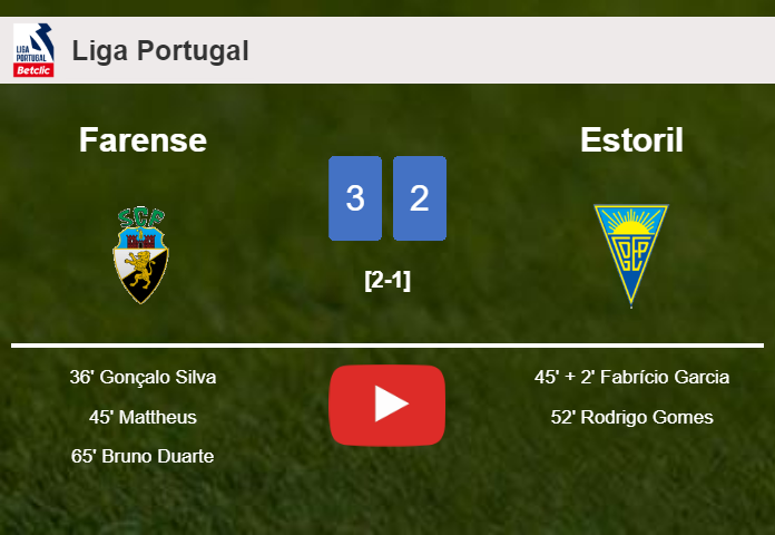 Farense beats Estoril 3-2. HIGHLIGHTS