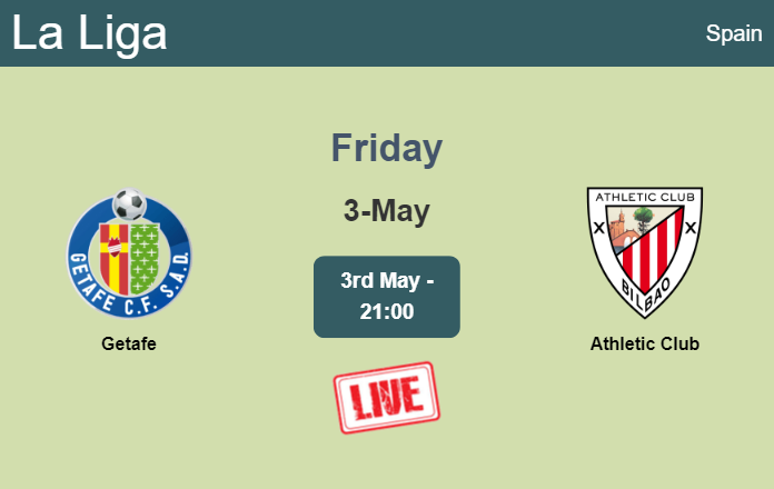 How to watch Getafe vs. Athletic Club on live stream and at what time