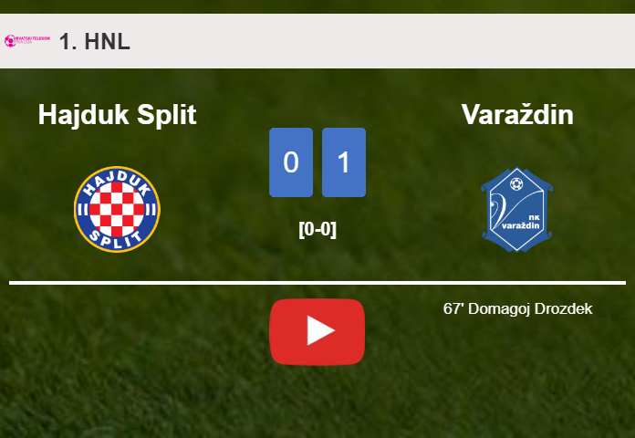Varaždin prevails over Hajduk Split 1-0 with a goal scored by D. Drozdek. HIGHLIGHTS