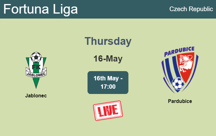 How to watch Jablonec vs. Pardubice on live stream and at what time