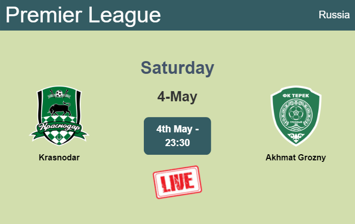 How to watch Krasnodar vs. Akhmat Grozny on live stream and at what time